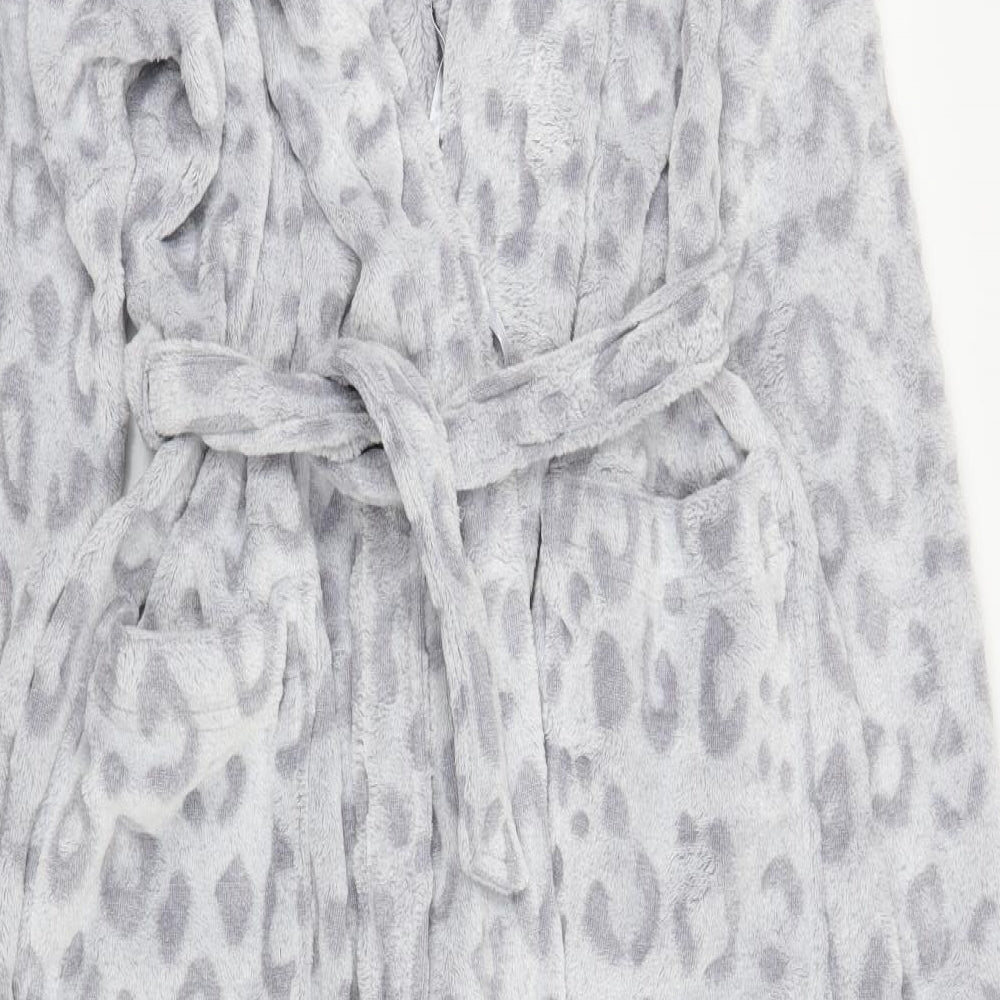 M&S Womens Grey Animal Print  Capri Robe Size S  - Leopard print