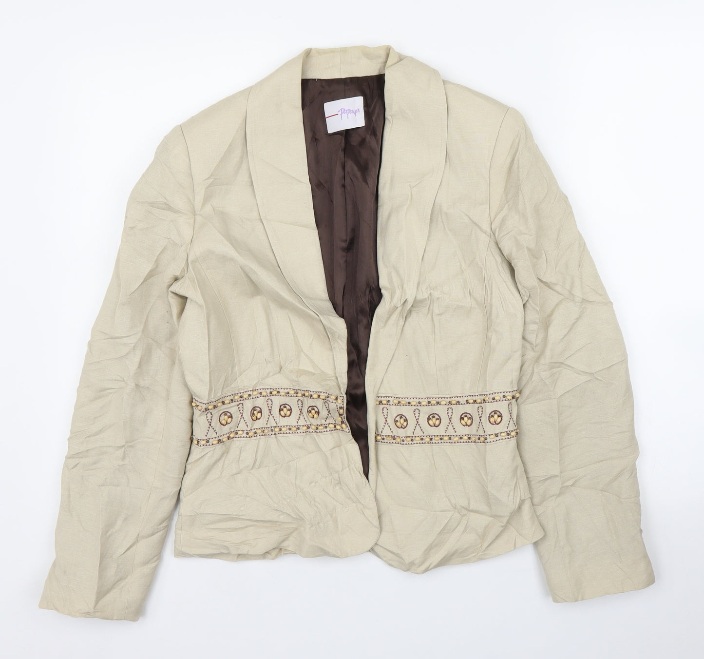 Papaya Womens Beige   Jacket Blazer Size 12