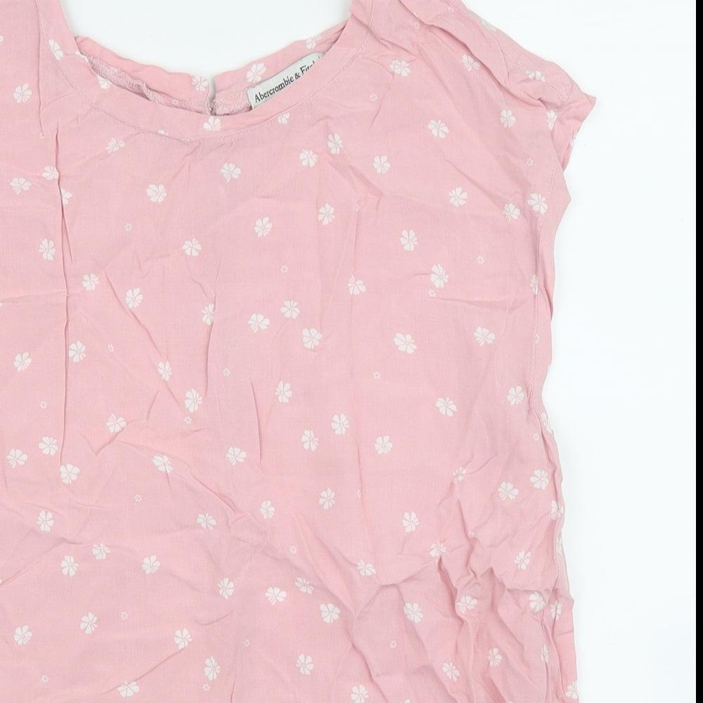 Abercrombie & Fitch Womens Pink Polka Dot  Basic Blouse Size S