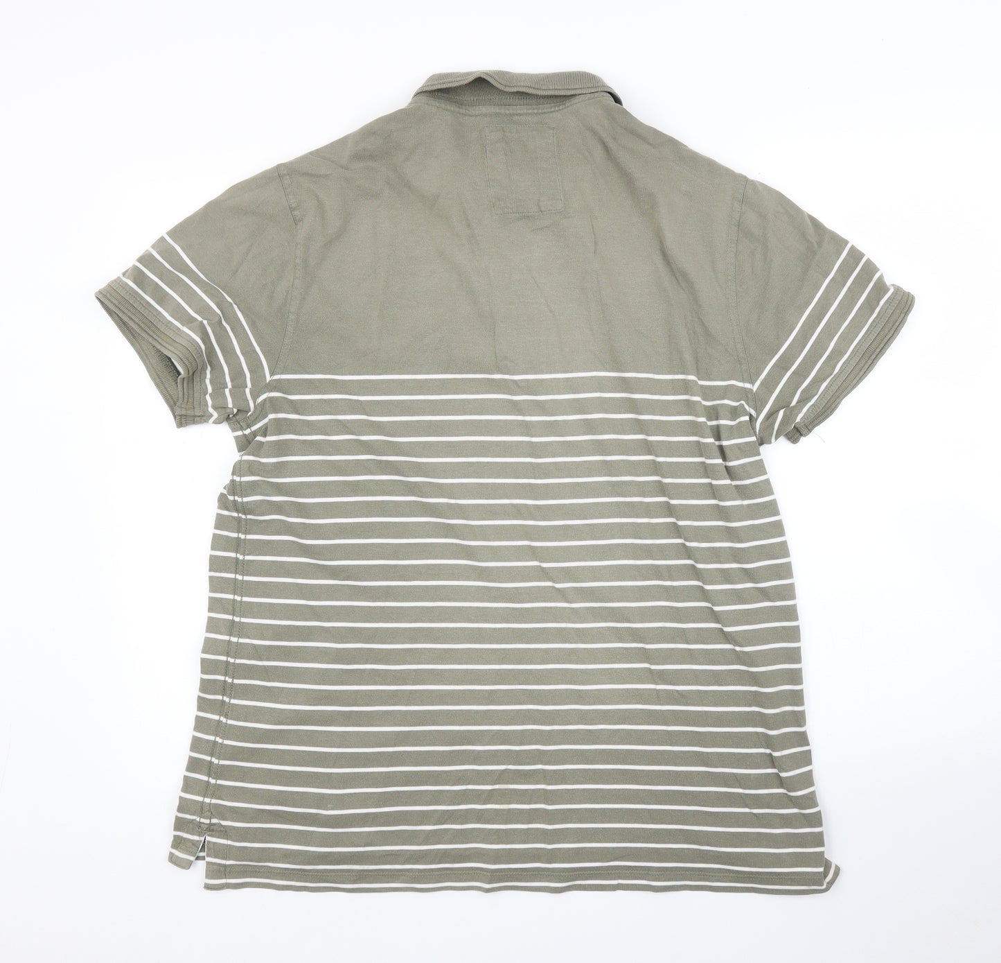 Fat Face Mens Green Striped   Polo Size L