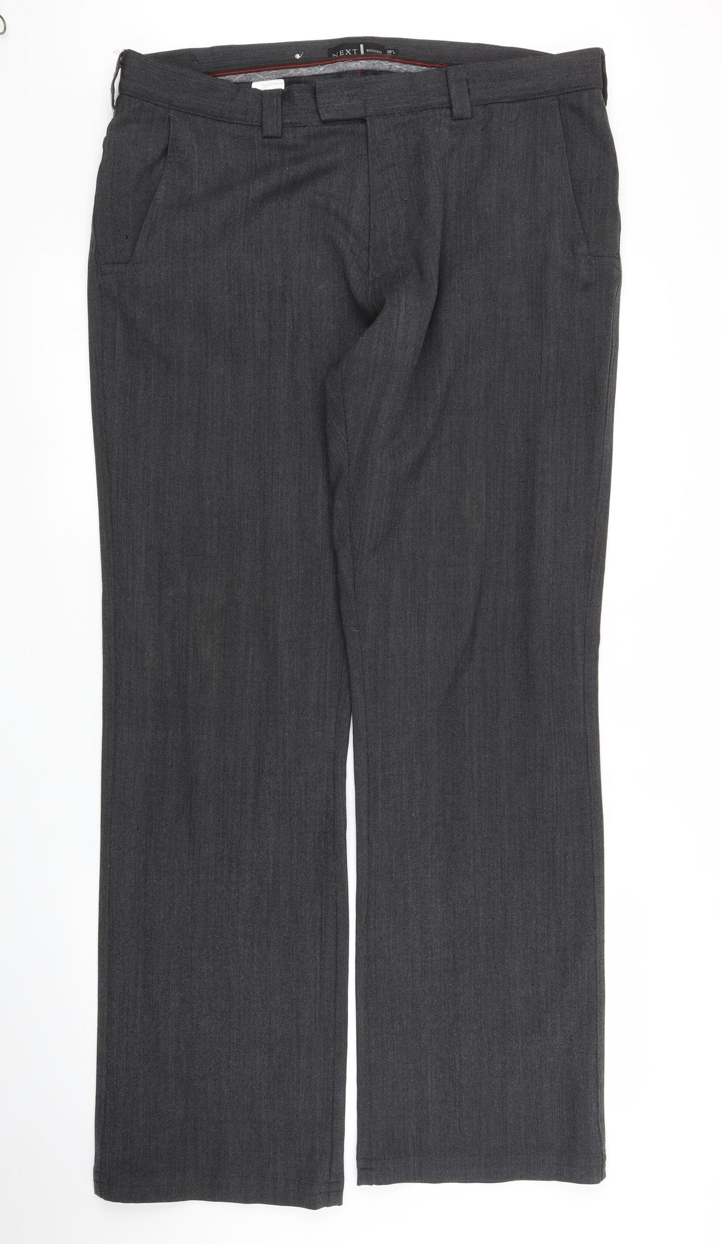 NEXT Mens Grey Herringbone  Trousers  Size 38 in L30 in