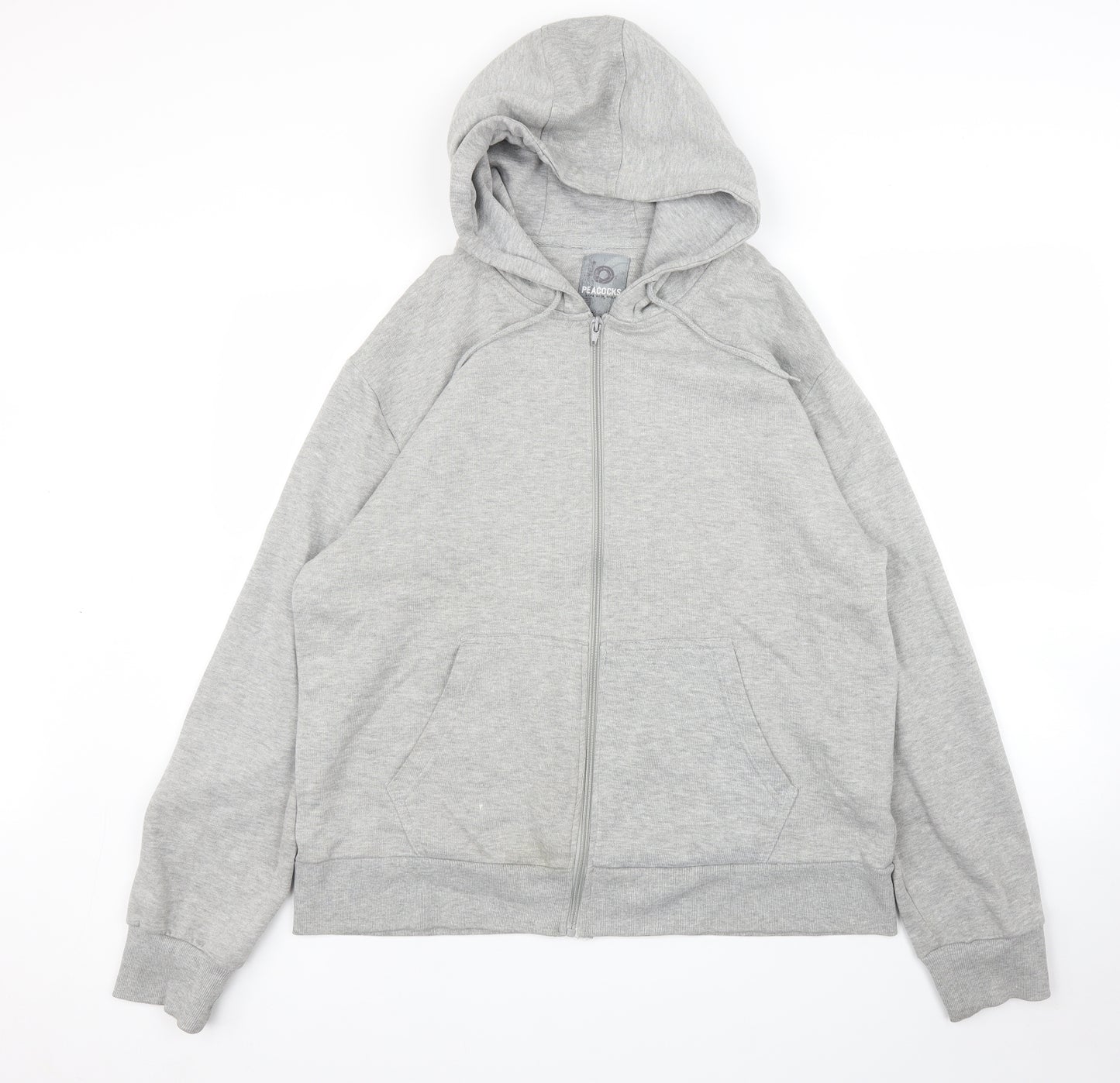 Peacocks Mens Grey   Full Zip Hoodie Size XL