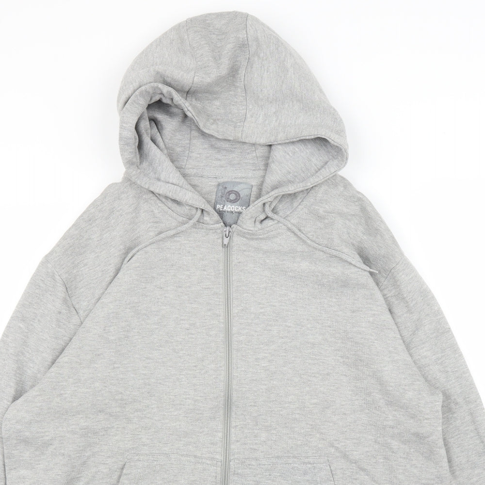 Peacocks Mens Grey   Full Zip Hoodie Size XL