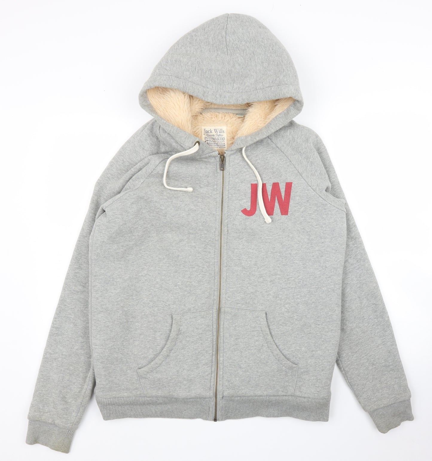 Jack Wills Womens Grey   Full Zip Hoodie Size 14