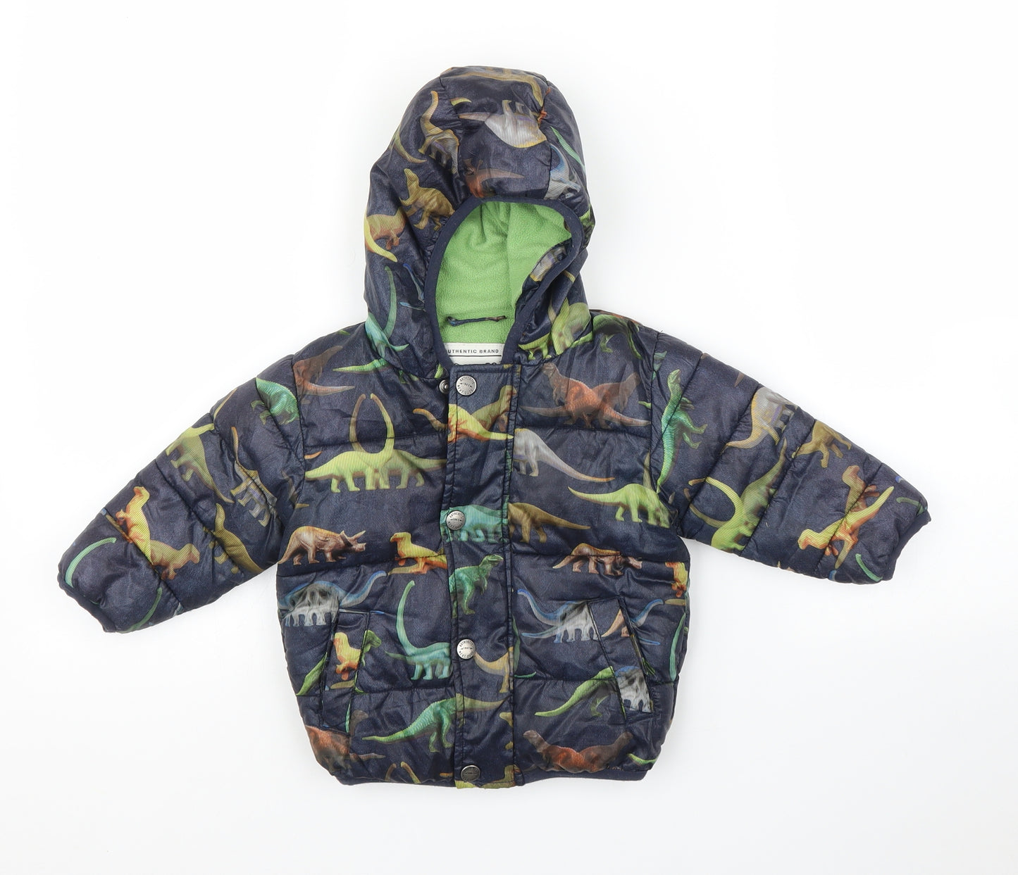 NEXT Boys Blue   Puffer Jacket Coat Size 9-12 Months  - Dinosaur