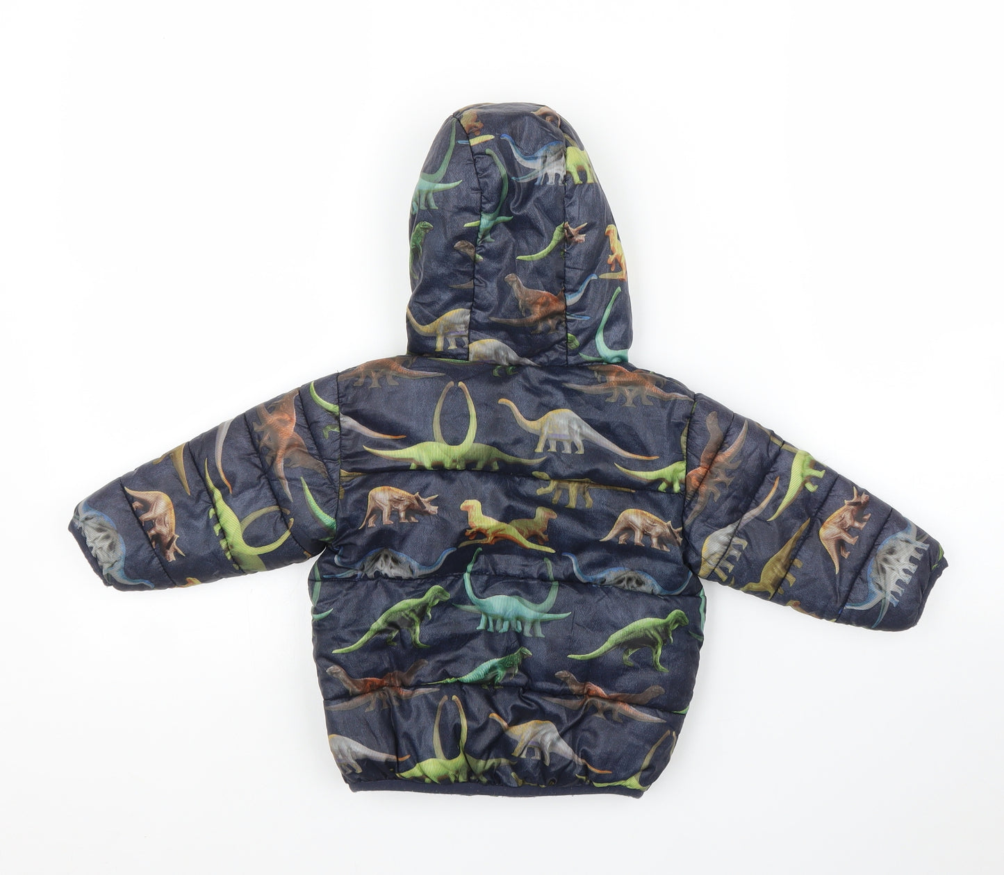 NEXT Boys Blue   Puffer Jacket Coat Size 9-12 Months  - Dinosaur