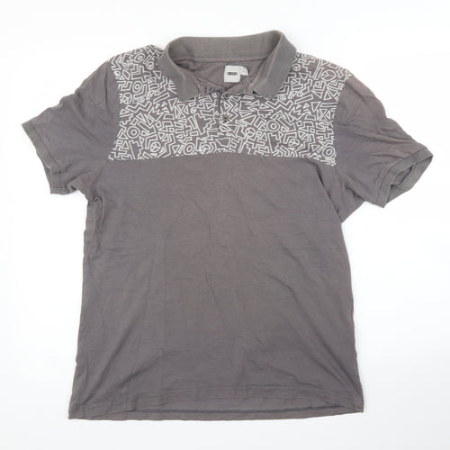 ASOS Mens Grey Geometric   Polo Size L
