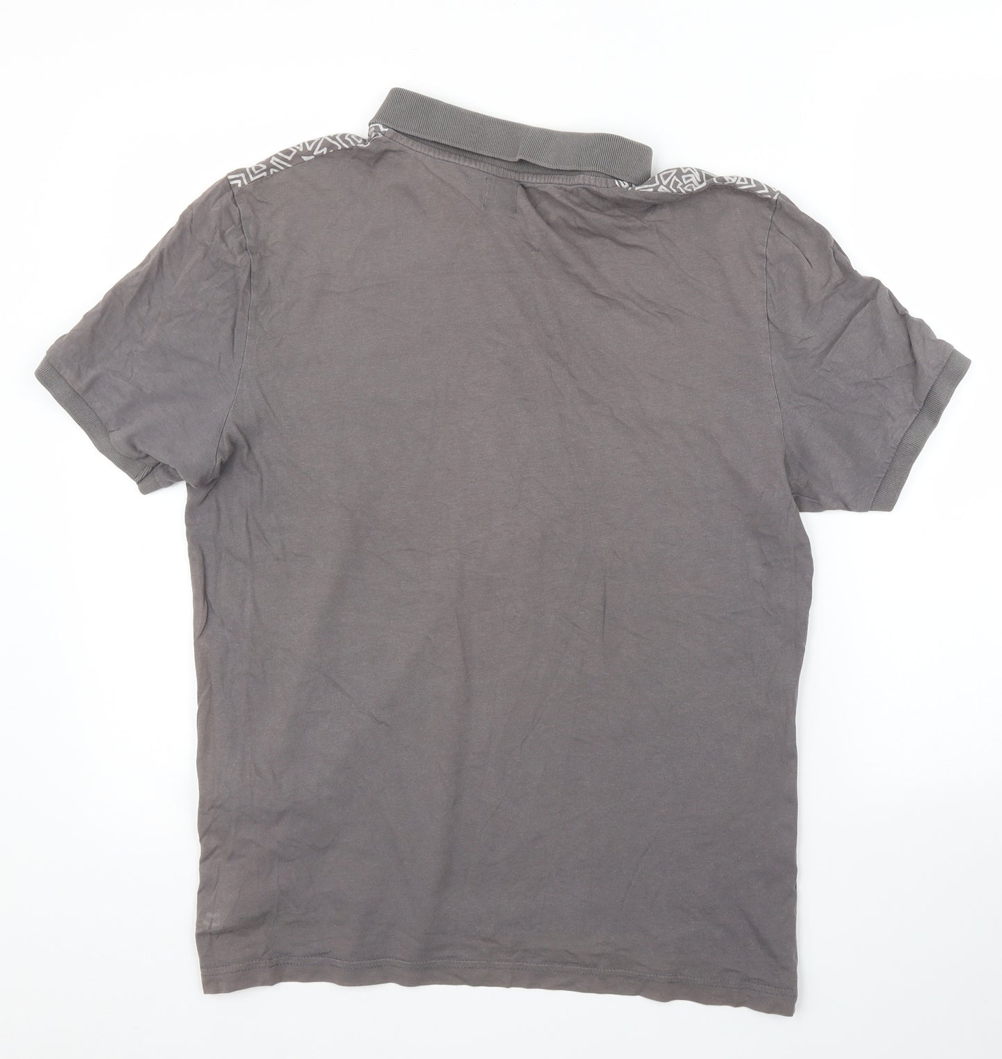 ASOS Mens Grey Geometric   Polo Size L