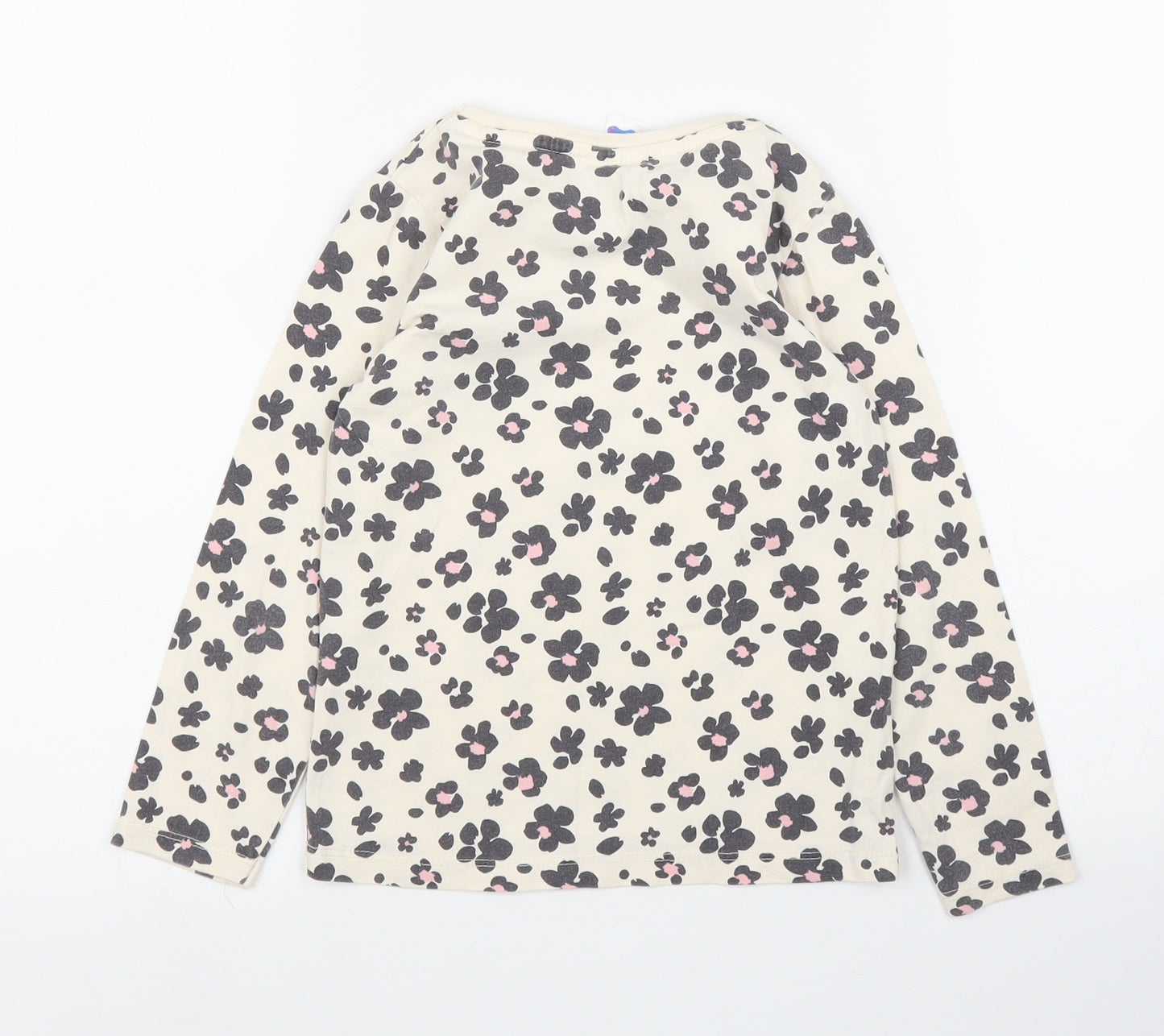 George Girls Ivory Floral  Basic T-Shirt Size 4 Years
