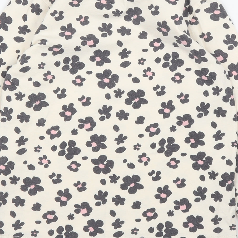George Girls Ivory Floral  Basic T-Shirt Size 4 Years