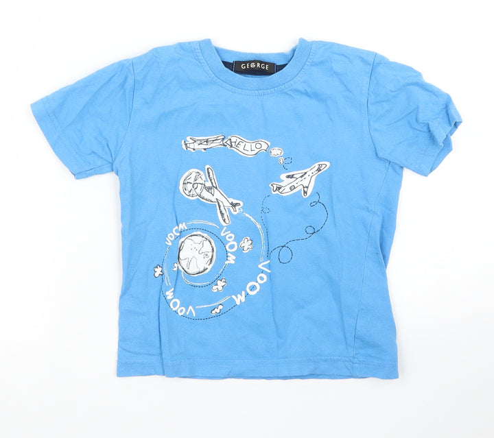 George Boys Blue Basic T-Shirt Size 2-3 Years