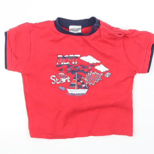 Preworn Boys Red   Basic T-Shirt Size 12-18 Months