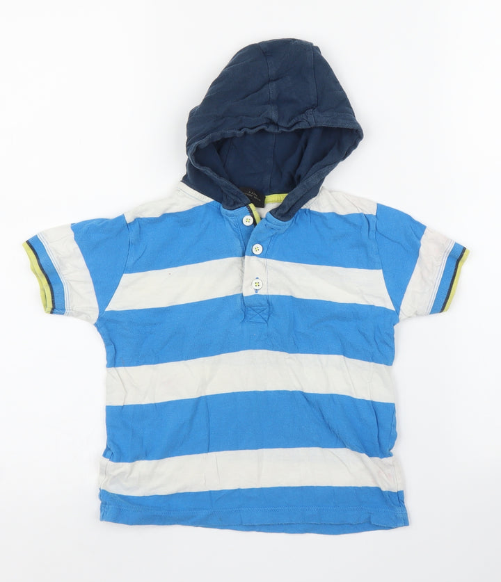 NEXT Boys Blue Striped Basic T-Shirt Size 3 Years
