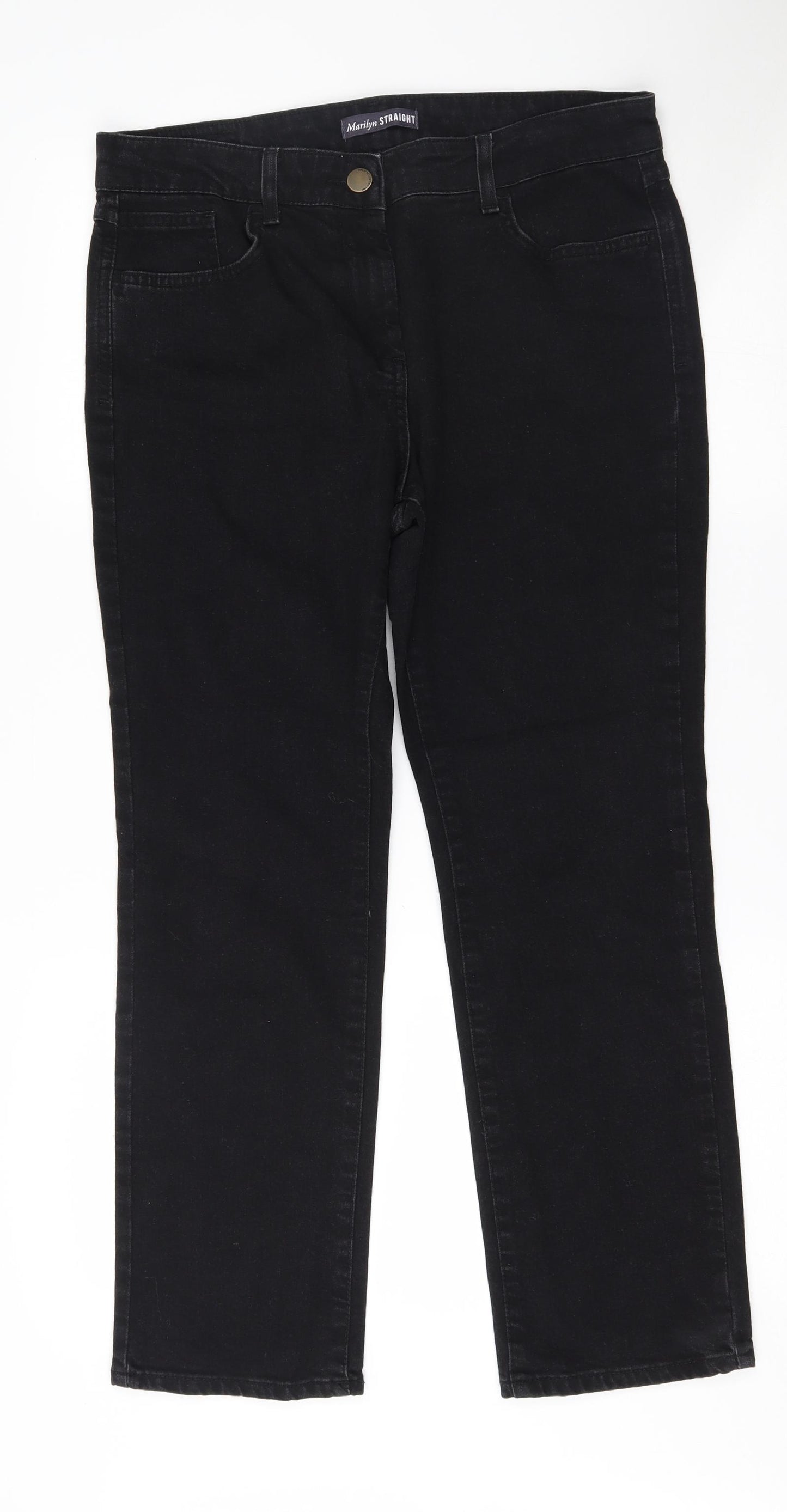 Marks and Spencer Womens Black   Straight Jeans Size 14 L27 in