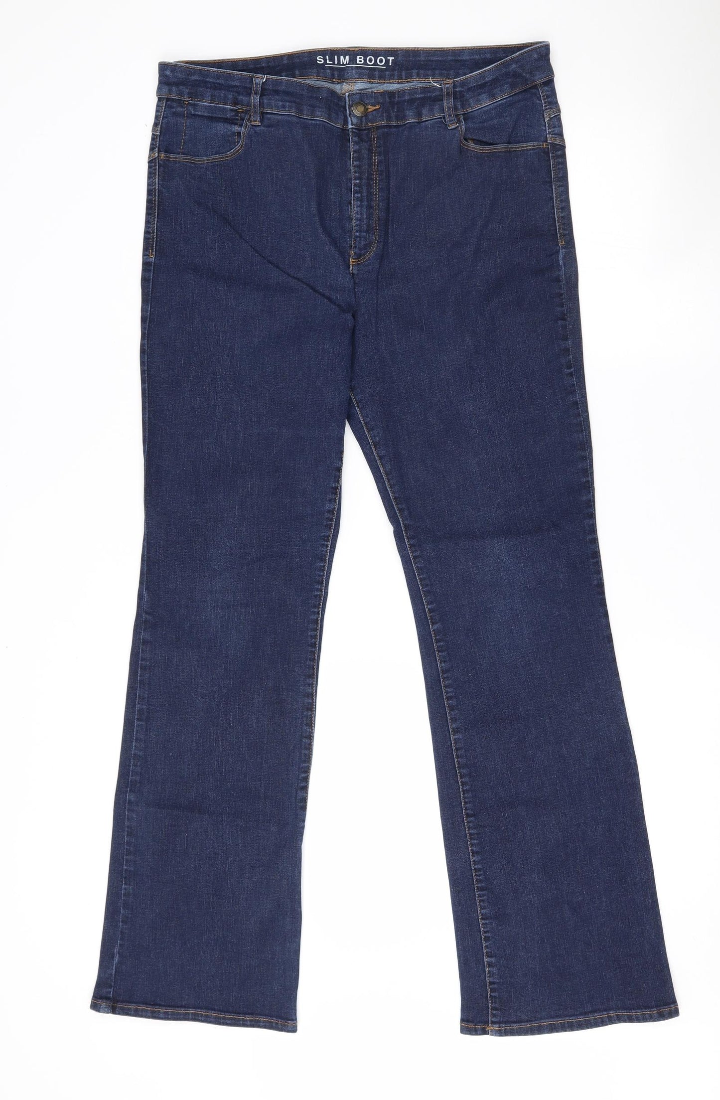Marks and Spencer Womens Blue   Bootcut Jeans Size 16 L31 in