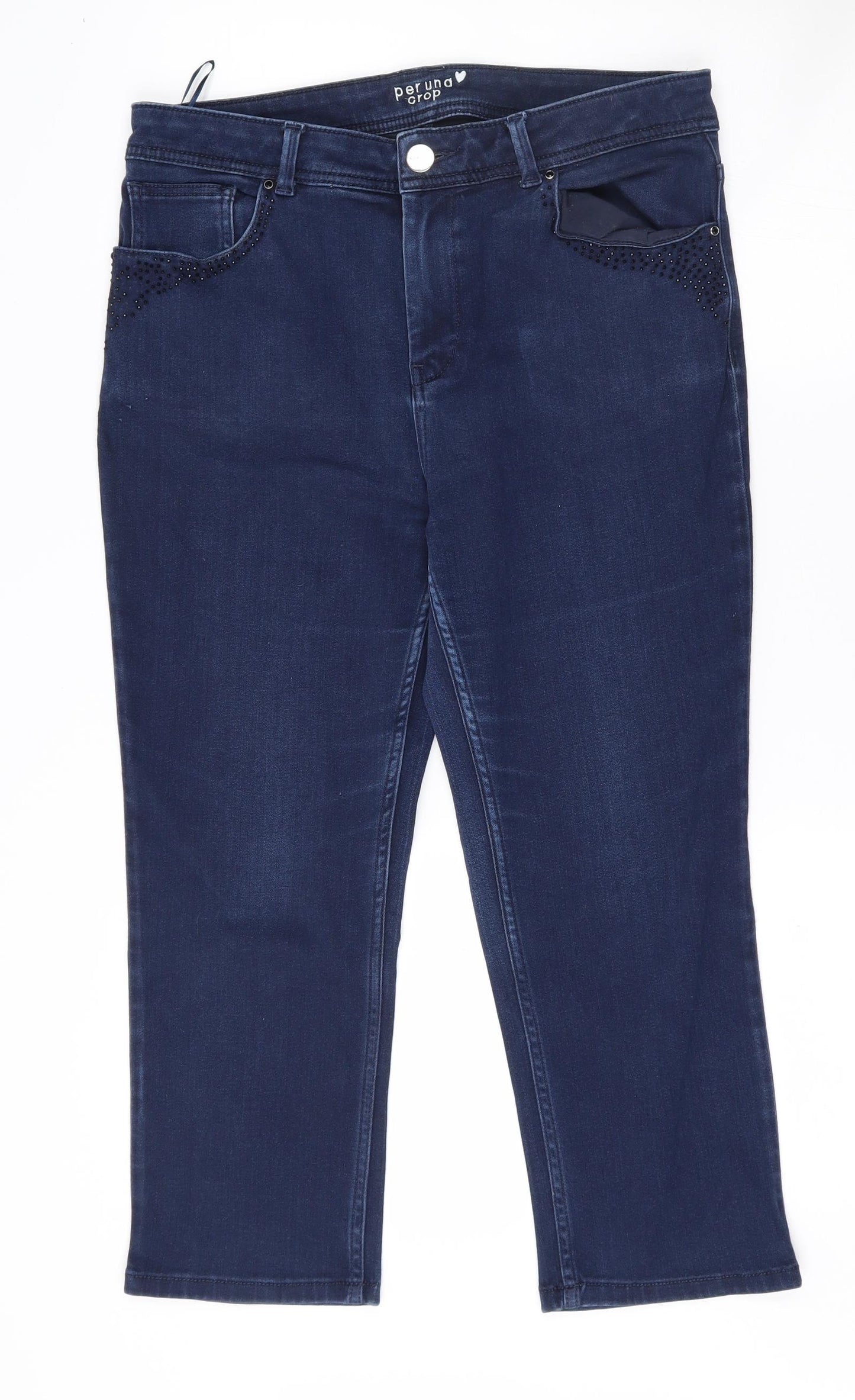 Marks and Spencer Womens Blue   Cropped Jeans Size 14 L23 in