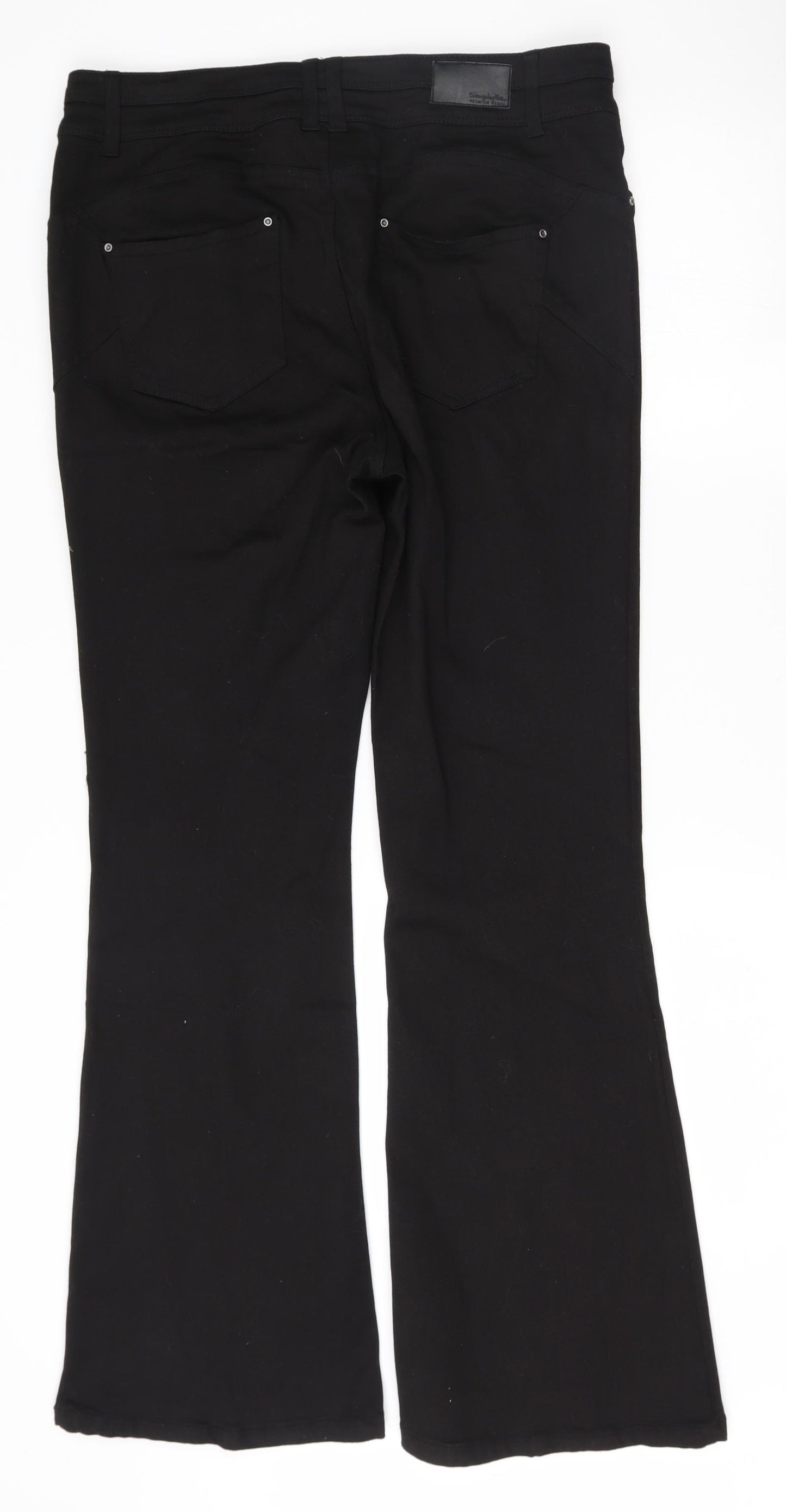 Simply Be Womens Black   Flared Jeans Size 14 L30.5 in