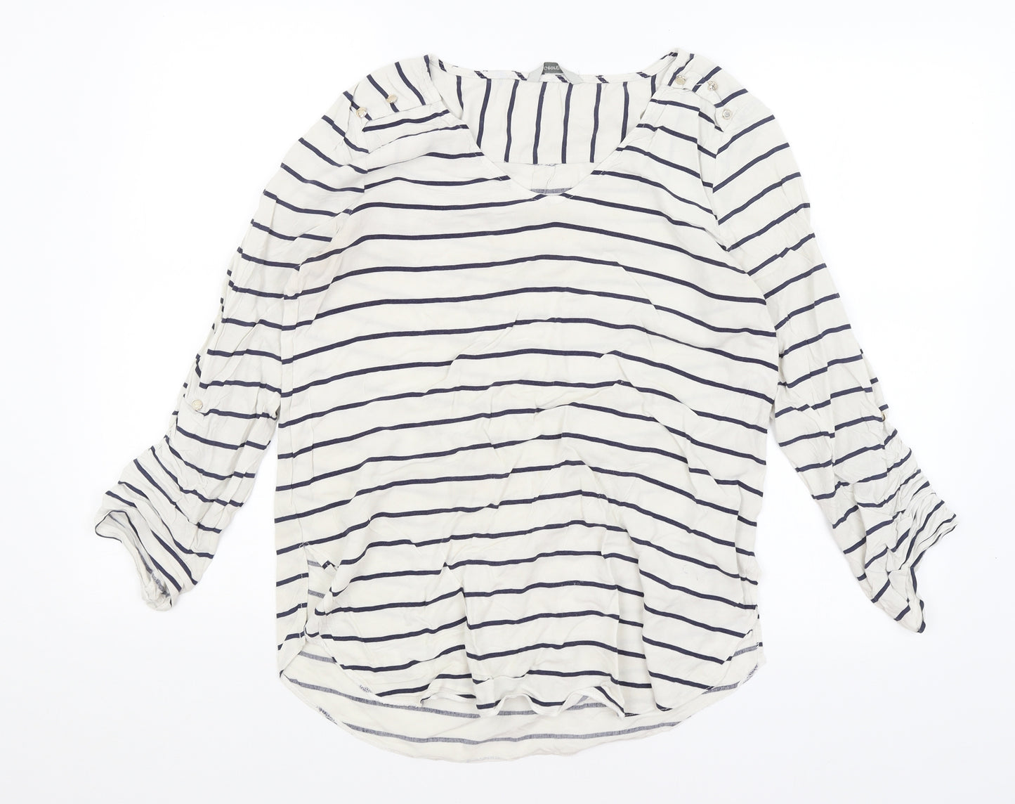 George Womens White Striped  Basic T-Shirt Size 16