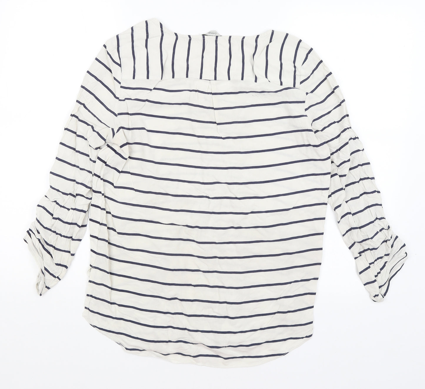 George Womens White Striped  Basic T-Shirt Size 16