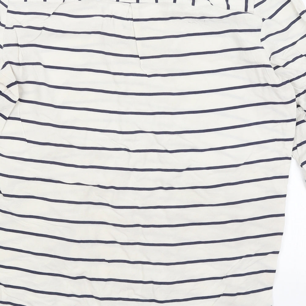 George Womens White Striped  Basic T-Shirt Size 16