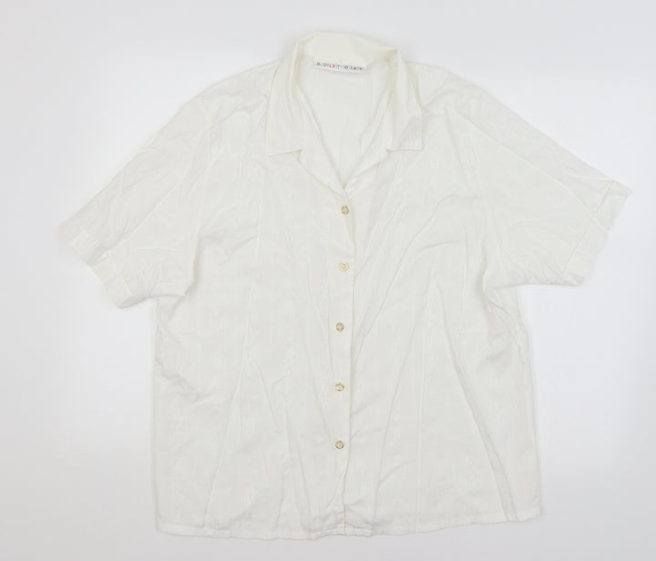 Double Two Lady Womens White   Basic Button-Up Size 18