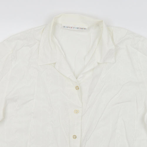 Double Two Lady Womens White   Basic Button-Up Size 18
