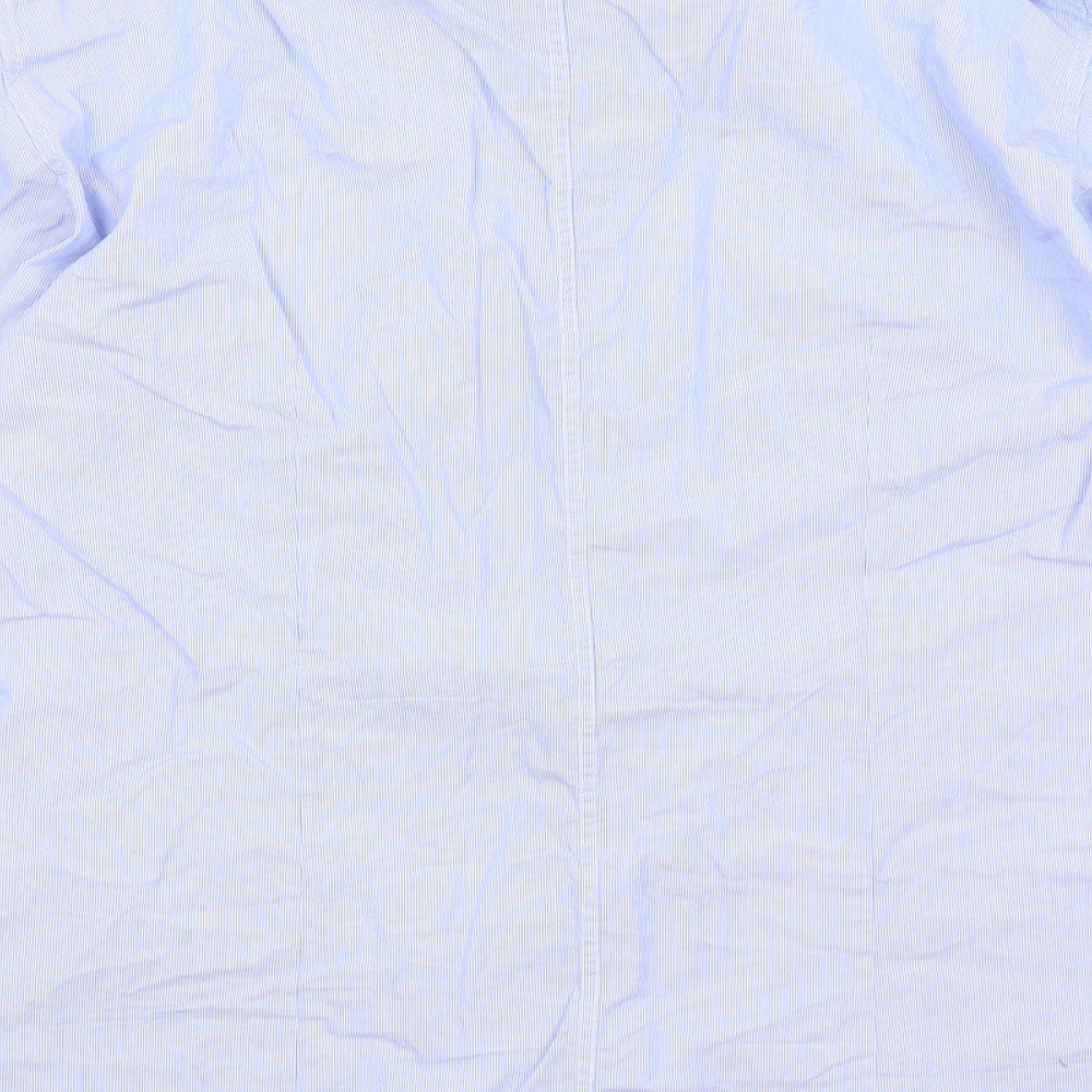 Trussardi Womens Blue Striped  Basic Button-Up Size 12