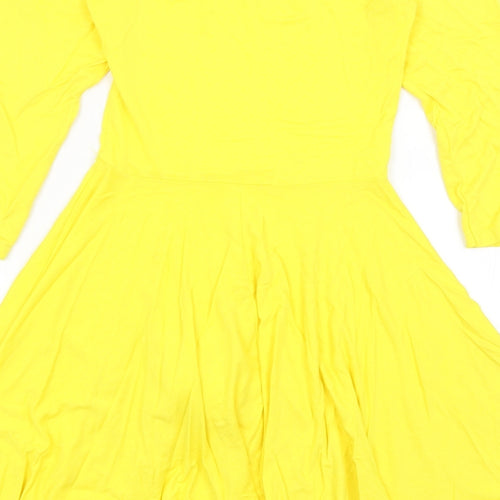 Hot Hanger Girls Yellow   Fit & Flare  Size 7-8 Years