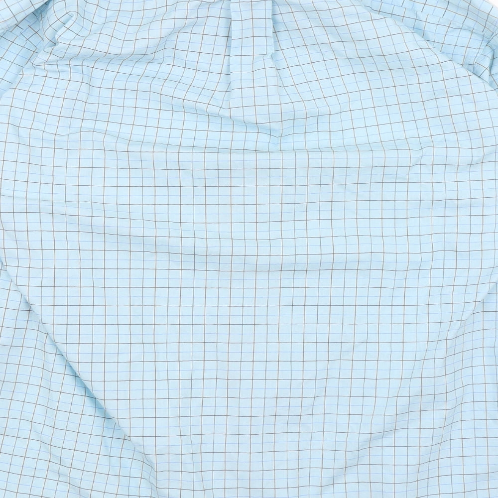 Tom Hagan Mens Blue Check   Dress Shirt Size 16