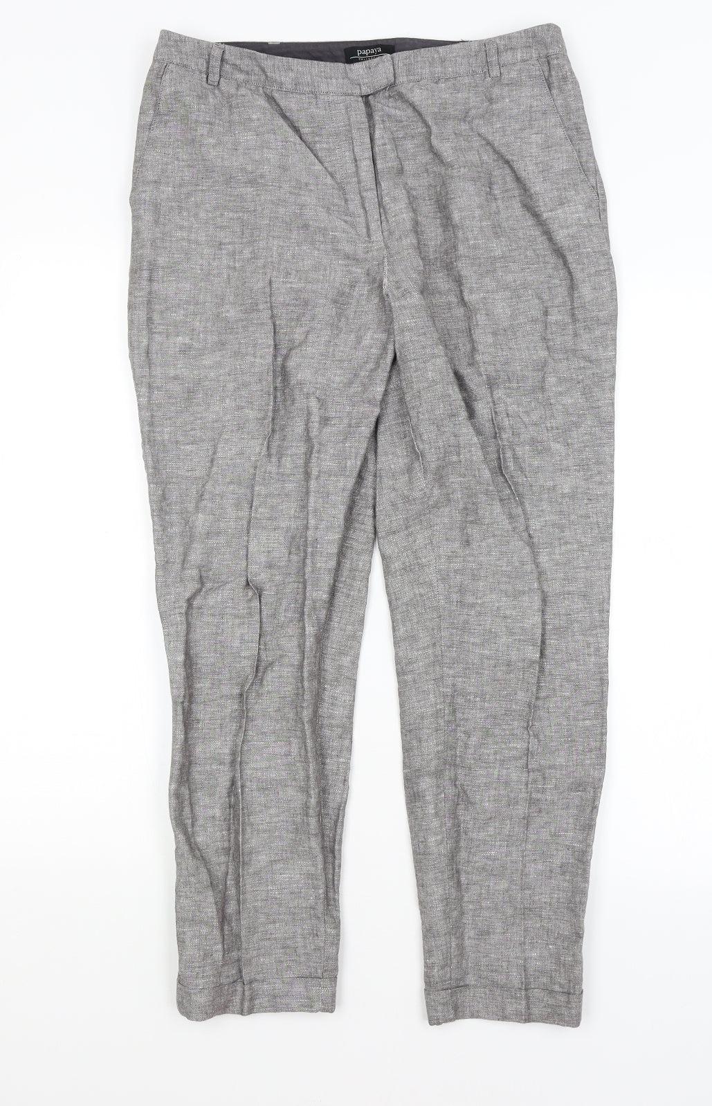 Papaya Womens Grey   Trousers  Size 12 L26 in