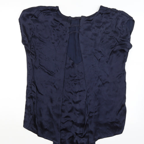 One Two Womens Blue   Basic T-Shirt Size 14