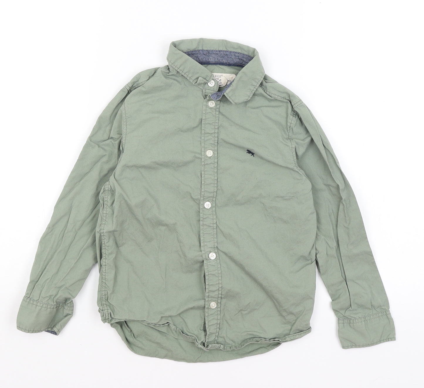 H&M Boys Green   Basic Button-Up Size 6-7 Years