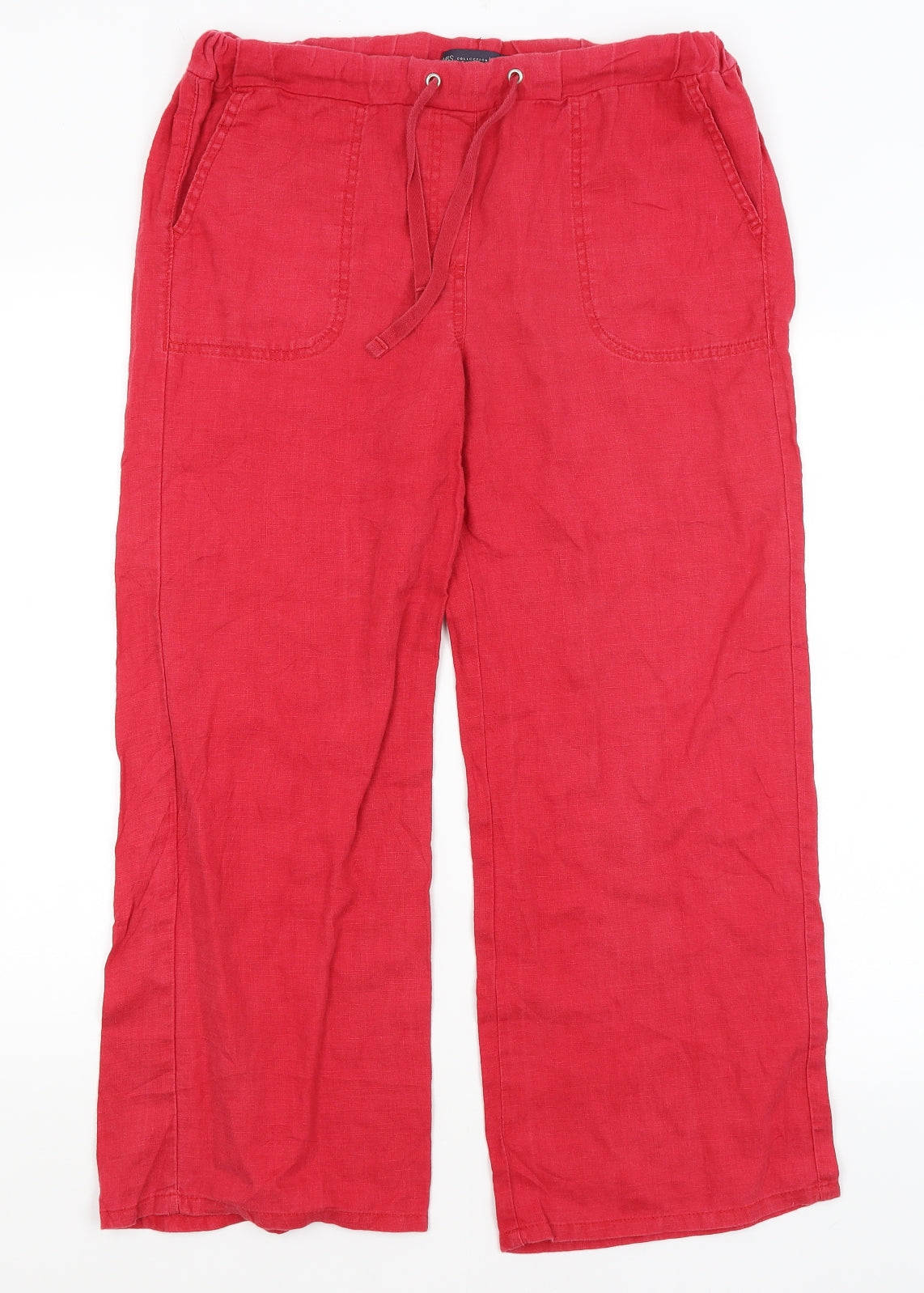 M&S Womens Red   Trousers  Size 12 L26 in