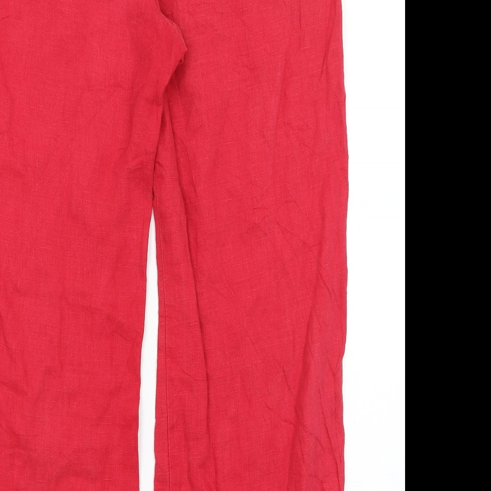 M&S Womens Red   Trousers  Size 12 L26 in