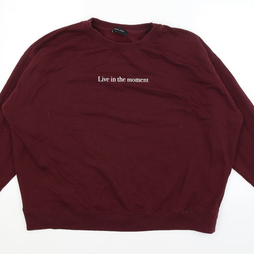 New Look Womens Red   Pullover Jumper Size L  - Live in the moment