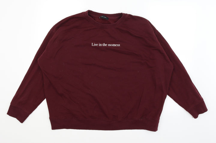 New Look Womens Red Pullover Jumper Size L - Live in the moment