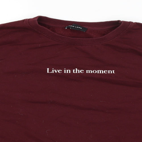 New Look Womens Red   Pullover Jumper Size L  - Live in the moment