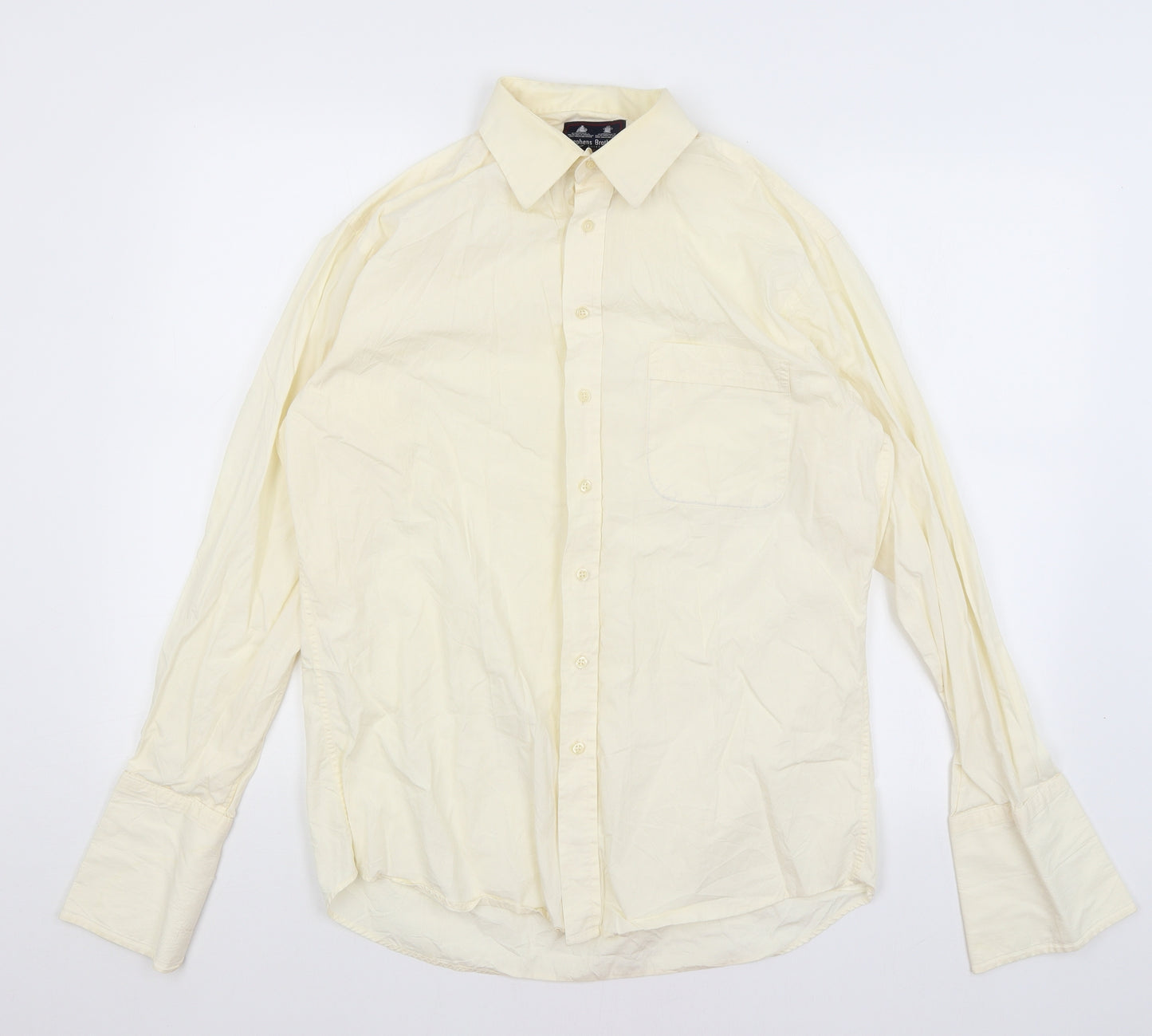 Stephens Brothers Mens Yellow    Button-Up Size 15.5