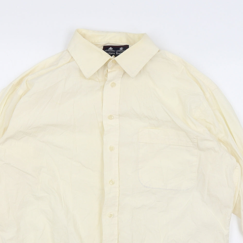 Stephens Brothers Mens Yellow    Button-Up Size 15.5