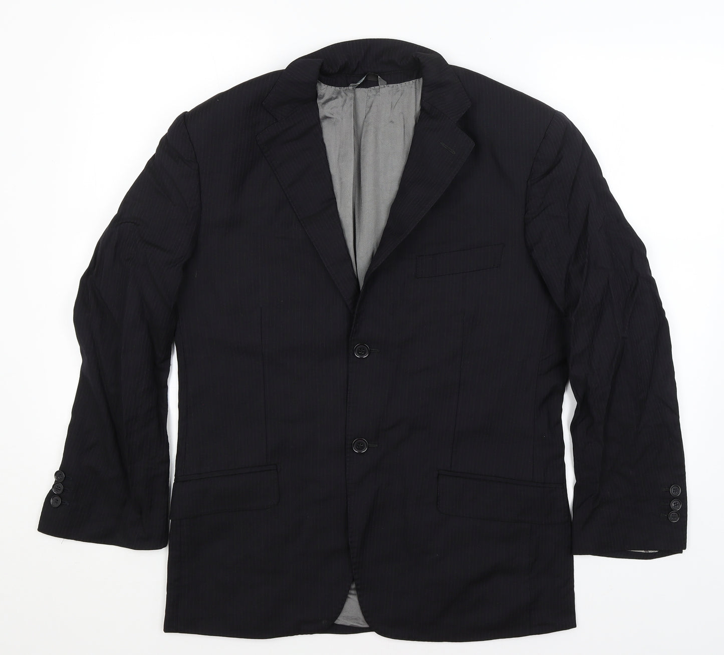 Sartoria Toscana Mens Black Striped  Jacket Blazer Size M