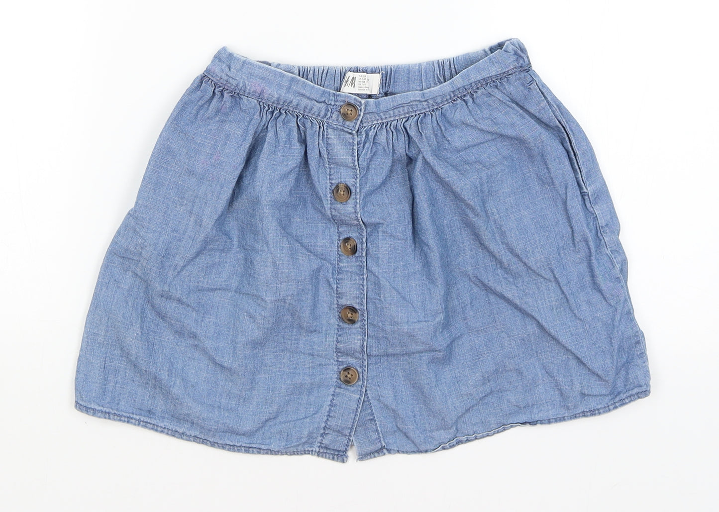H&M Girls Blue   Mini Skirt Size 7-8 Years