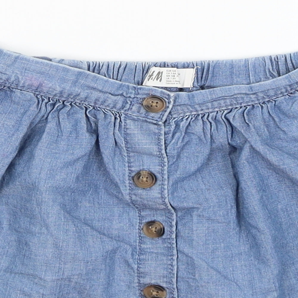 H&M Girls Blue   Mini Skirt Size 7-8 Years