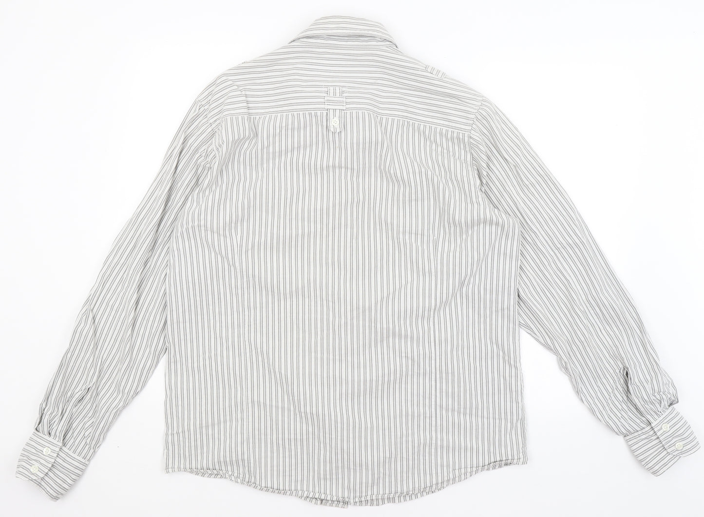 Preworn Mens Grey Striped   Button-Up Size XL