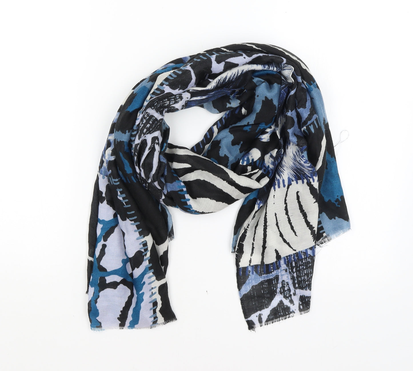 Preworn Womens Blue Animal Print   Scarf