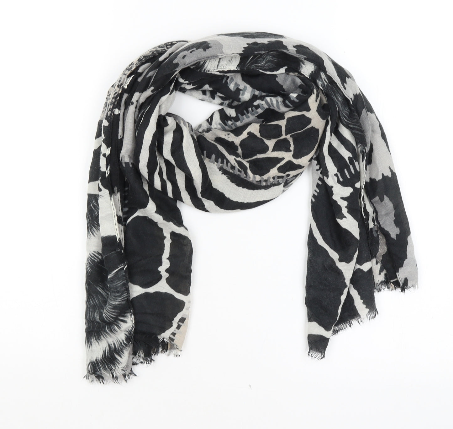Preworn Womens Black Animal Print   Scarf