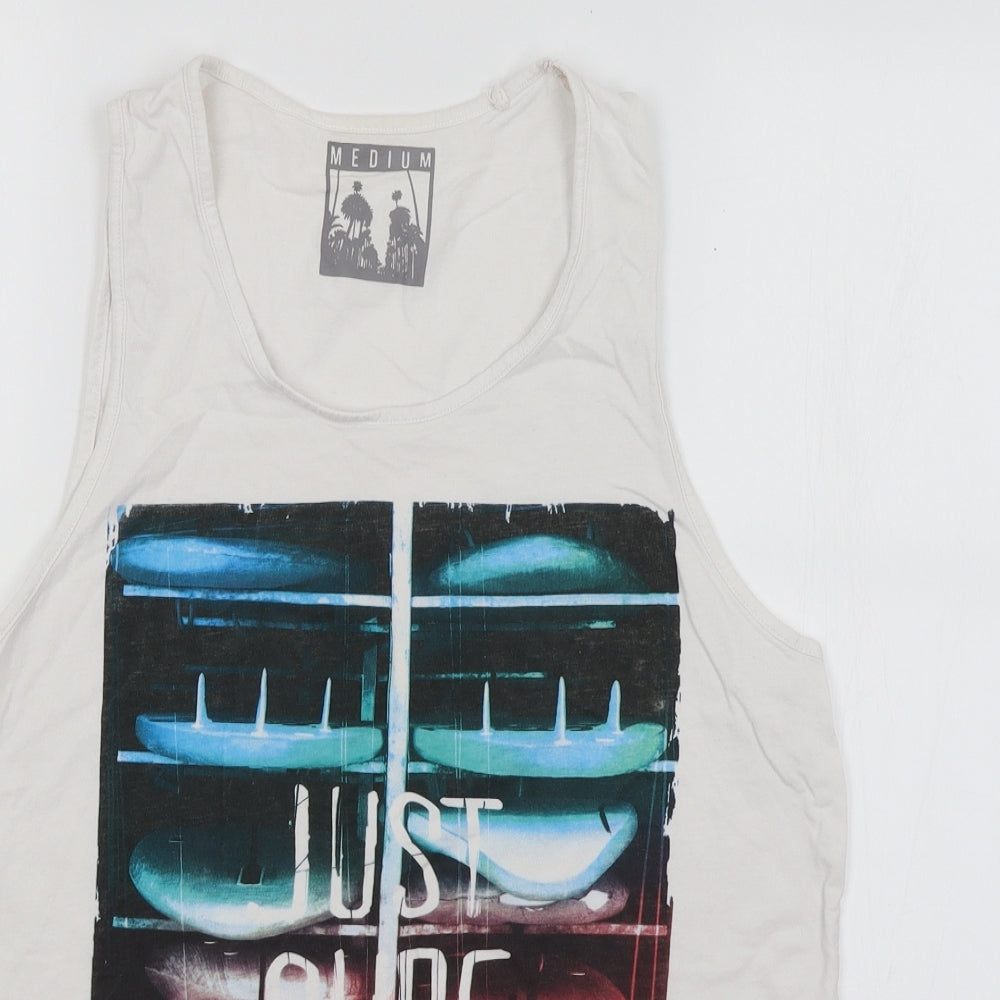 Cedar Wood State Mens White    T-Shirt Size M  - Just Surf