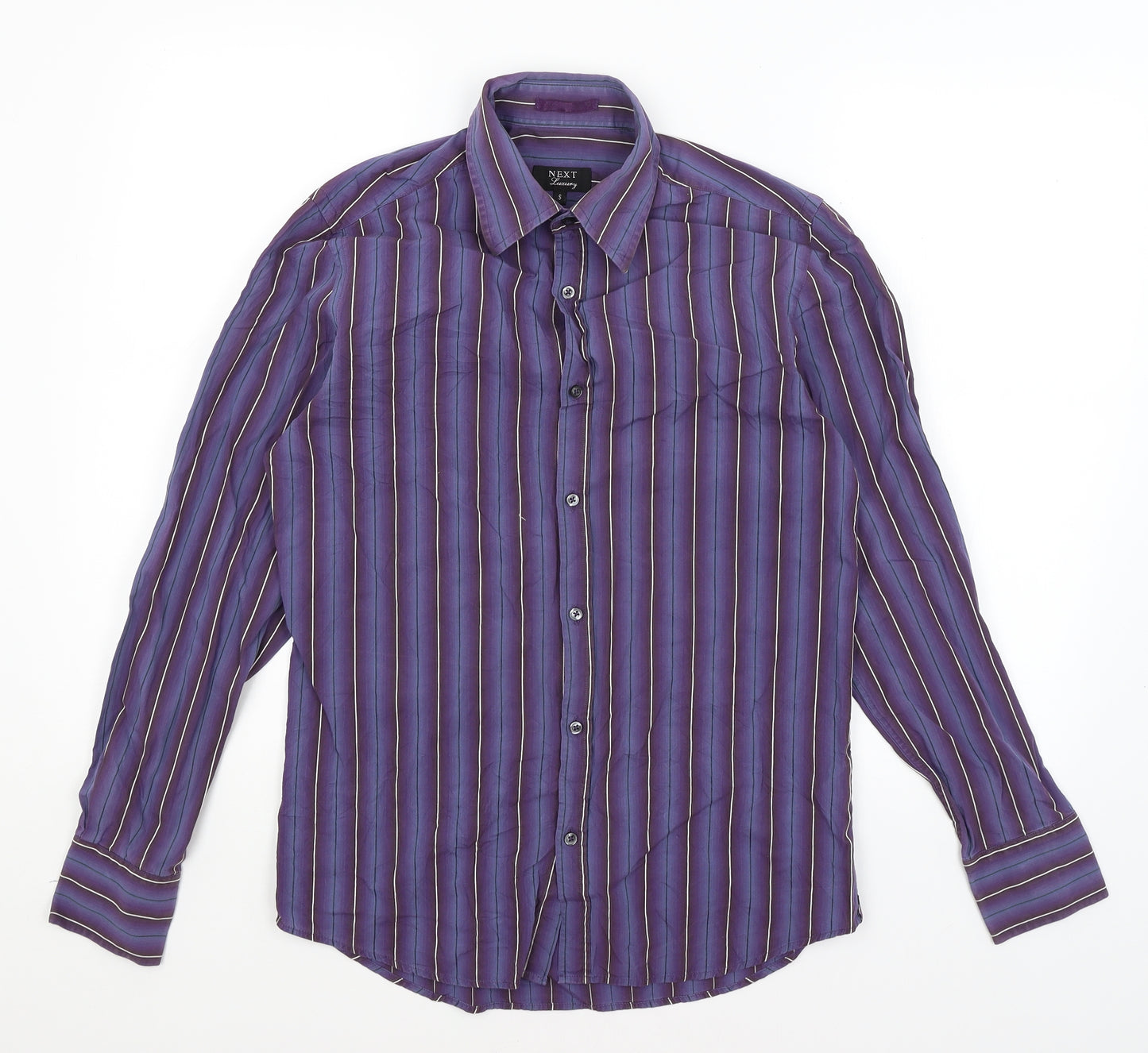 NEXT Mens Purple Striped   Dress Shirt Size S