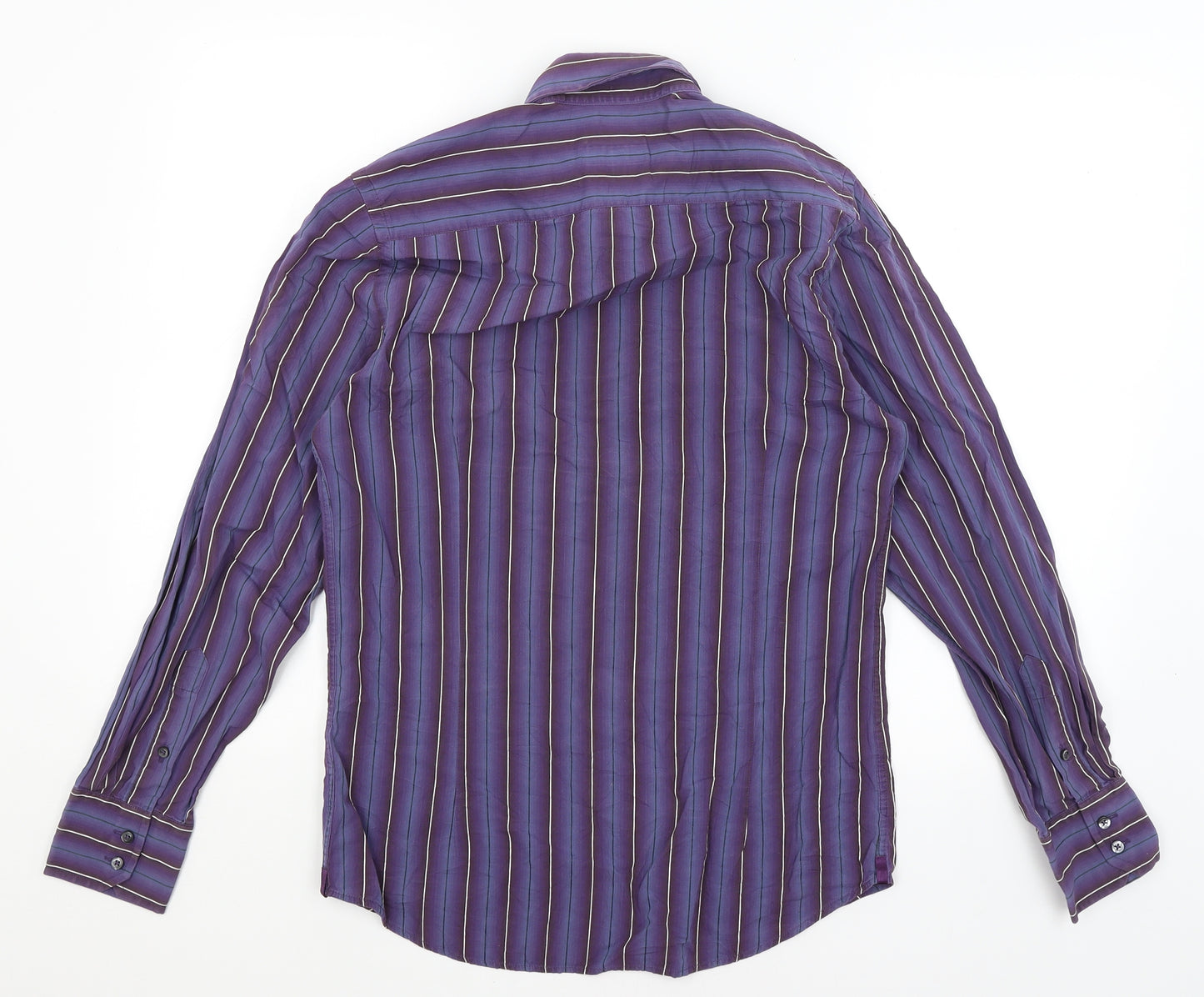 NEXT Mens Purple Striped   Dress Shirt Size S