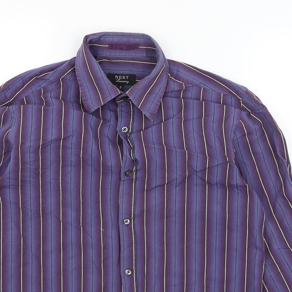 NEXT Mens Purple Striped   Dress Shirt Size S