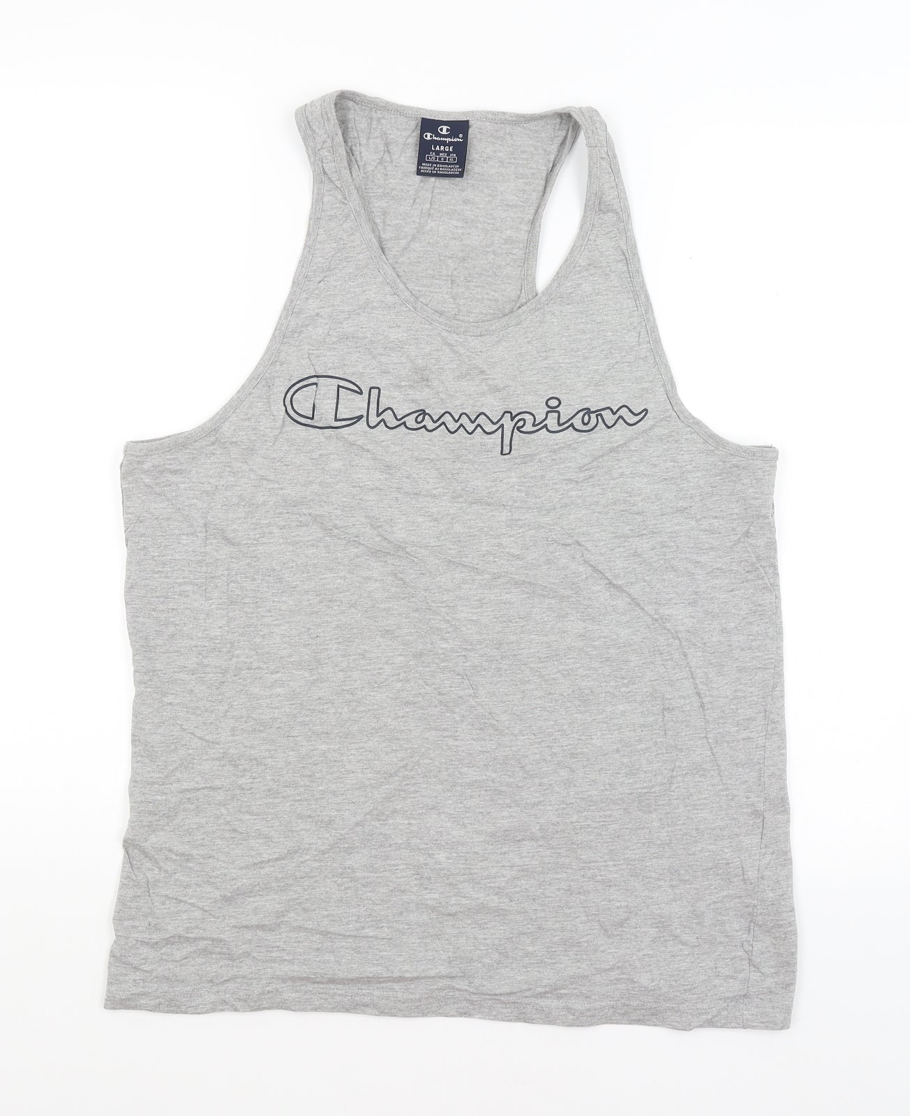 Champion Mens Grey    T-Shirt Size L